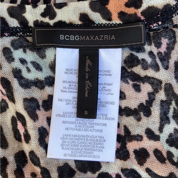 BCBGMaxazaria rainbow pastel sheer leopard‎ animal print top shirt - Picture 4 of 6